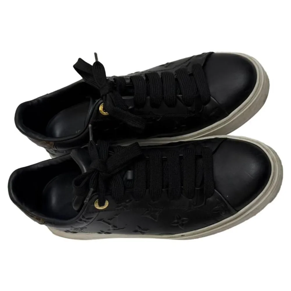 Louis Vuitton Monogram Time Out Sneakers in Black Leather - Picture 5 of 11